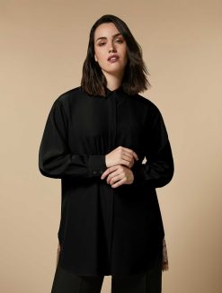 Marina Rinaldi Tunique En Crepe De Chine Ornee De Dentelle | Blouses Et Chemises