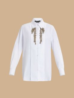 Marina Rinaldi Chemise En Popeline Ornee De Strass | Blouses Et Chemises