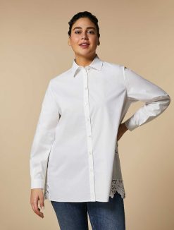 Marina Rinaldi Chemise En Popeline Ornee De Dentelle | Blouses Et Chemises