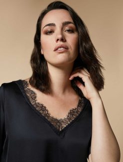 Marina Rinaldi Chemisier Avec Details En Dentelle | Blouses Et Chemises