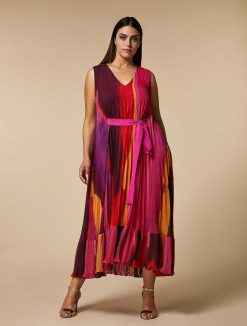 Marina Rinaldi Robe Longue Plissee En Georgette | Robes