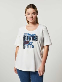 Marina Rinaldi T-Shirt En Jersey De Coton | Hauts Et T-Shirts