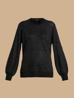 Marina Rinaldi Pull En Viscose Orne De Strass | Tricots