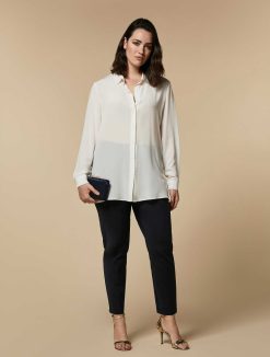 Marina Rinaldi Pantalon Slim En Toile De Coton | Pantalon