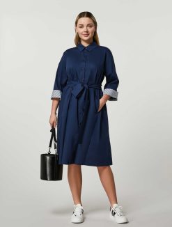 Marina Rinaldi Robe En Popeline De Coton | Robes