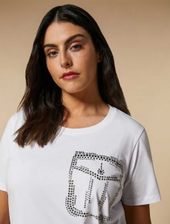 Marina Rinaldi T-Shirt En Jersey Orne De Strass | Hauts Et T-Shirts