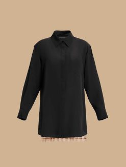 Marina Rinaldi Tunique En Crepe De Chine Ornee De Dentelle | Blouses Et Chemises