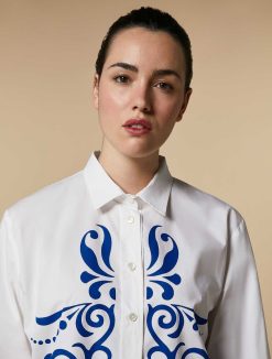 Marina Rinaldi Chemise En Popeline Ornee D'Imprimes | Blouses Et Chemises