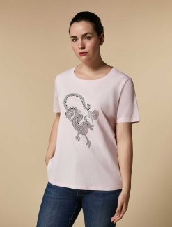 Marina Rinaldi T-Shirt En Jersey Orne De Strass | Hauts Et T-Shirts