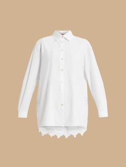 Marina Rinaldi Chemise En Popeline Ornee De Dentelle | Blouses Et Chemises