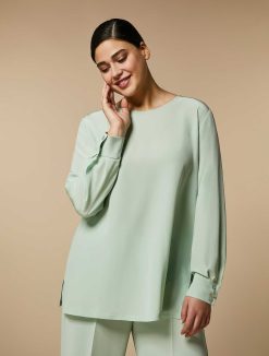 Marina Rinaldi Chemisier En Crepe De Chine De Soie | Blouses Et Chemises