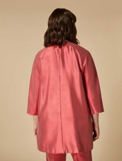 Marina Rinaldi Manteau Plumeau En Shantung En Soie | Costumes Formels