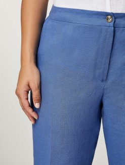 Marina Rinaldi Pantalon En Tissu De Lin | Pantalon