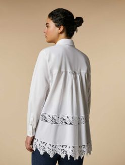 Marina Rinaldi Chemise En Popeline Ornee De Dentelle | Blouses Et Chemises