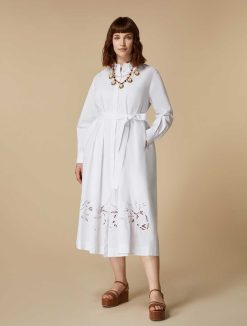 Marina Rinaldi Robe Chemise En Popeline Brodee | Robes