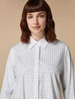 Marina Rinaldi Chemise En Popeline Ornee De Strass | Blouses Et Chemises