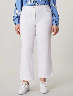 Marina Rinaldi Pantalon Court En Coutil De Coton | Pantalon