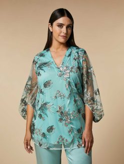 Marina Rinaldi Tunique En Tulle Brode | Blouses Et Chemises