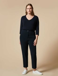 Marina Rinaldi Pantalon Slim En Cady De Triacetate | Pantalon