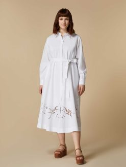 Marina Rinaldi Robe Chemise En Popeline Brodee | Robes