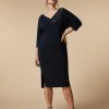 Marina Rinaldi Robe Fourreau En Cady Brodee | Robes