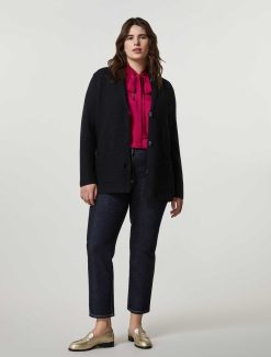 Marina Rinaldi Blouson Aviateur En Fil De Coton | Tricots