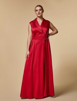 Marina Rinaldi Robe Longue En Satin D'Envers | Robes